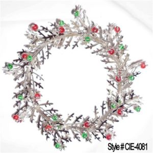 Silver Holly and Berry Wreath