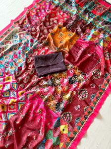 Fancy Mirror Work Saree