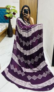 Unstitched Printed Gajji Silk Sarees Party Wear