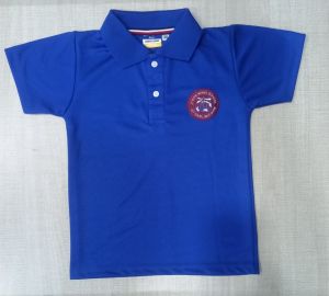 Poly Cotton Half Sleeve Royal Blue School Uniform T Shirt