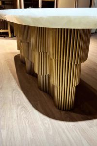 Stainless Steel Sculptural Dining Table