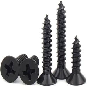 Polished Metal 3.5x25 Mm Drywall Screw, Color : Black