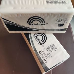 Paper M Fold Hand Towels, Brand Name : Rainbow 21x21cm