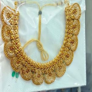 Beautiful Golden Designer Necklace, Packaging Type : Plastic Packet