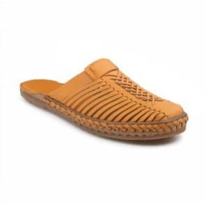 Mens Ethnic Leather Kolhapuri Shoes, Color : Brown for Casual