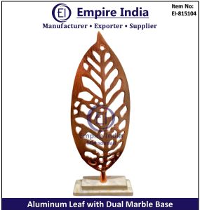Empire India Plain Coated Dual Marble Base Aluminum Leaf Decor