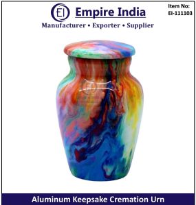 Empire India Non Polished Colorful Aluminum Keepsake Cremation Urn