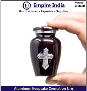 Dark Maroon Aluminum Keepsake Cremation Urn