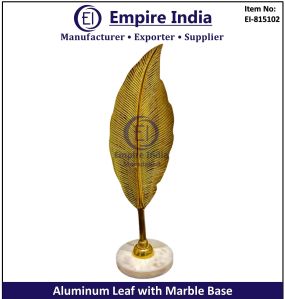 Marble Base Gold Aluminum Leaf Table Decor