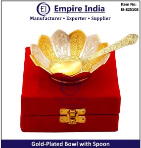 Gold-plated Velvet Box Spoon Bowl Decorative Gift Set