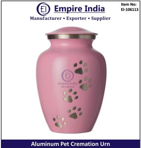 Paw Print Design Pink Aluminum PET Cremation Urn