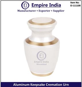 White Gold Aluminum Keepsake Cremation Urn