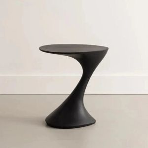 Polished Decorative Aluminium Side Table, Color : Black