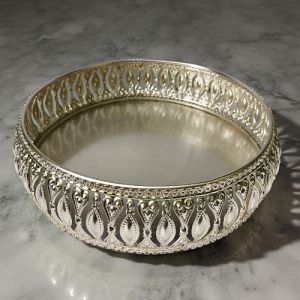 Decorative German Silver Round Bowl