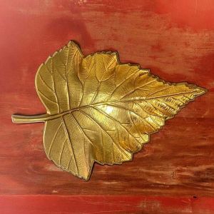 Golden Aluminium Leaf Dish