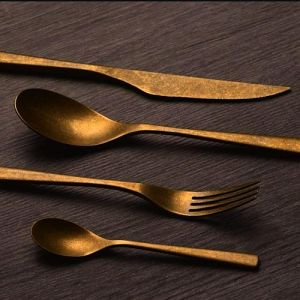 Golden Stainless Steel Cutlery Set for Dining