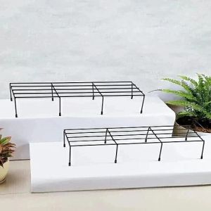Rectangular Metal Plant Stand, Color : Black