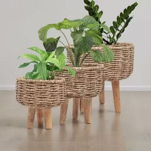 Round Home Decor Jute Planter Set