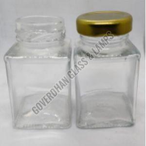 100 Ml ITC Square Glass Jar, Color : Transparent