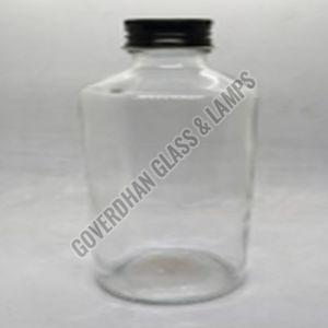 Plain 300Ml Blue Pine Glass Water Bottle, Color : Transparent