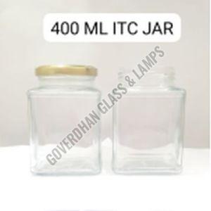 400 Ml ITC Square Glass Jar, Color : Transparent