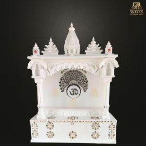 White Marble Peacock Design Home Temple