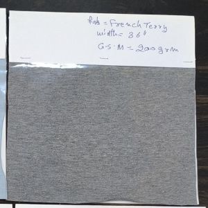 Plain 200 GSM Grey French Terry Fabric, Technics : Machine Made