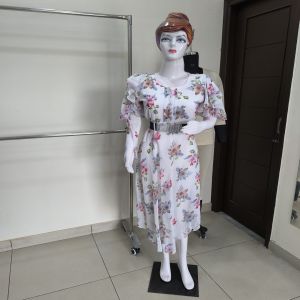 Cotton Ladies Printed Frocks, Color : Multicolor Party Wear