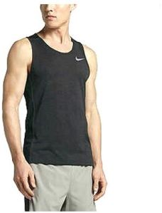 Black Lycra Cotton Men Vest