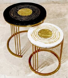Contemporary Aura Coffee Table Set Abstract, Minimalist