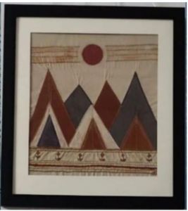 Embroidered Mountain Landscape Art Geometric, Abstract