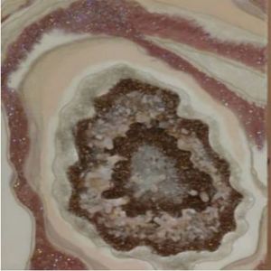 Handmade Pink Gold Geode Resin Wall Art Painting