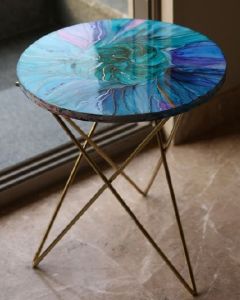 Vibrant Blooming Dale Table Modern, Abstract, Dimension : 21