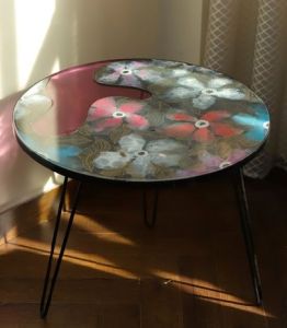 Whimsical Periwinkle Table Modern, Floral