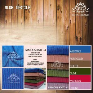 Royal Brand 212 GSM Famous Knit Polyester Fabric, Width : 60 Inches