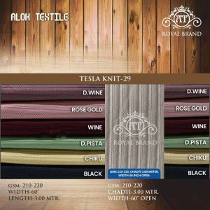 Royal Brand LYCRA 212 GSM Tesla Knit Polyester Fabric for Garments