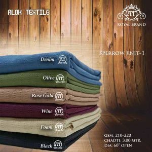 Royal Brand 213 GSM Sparrow Knit Polyester Fabric, Width : 60 Inches