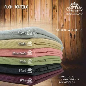 Royal Brand 218 GSM Sparrow Knit Polyester Fabric, Width : 60 Inches