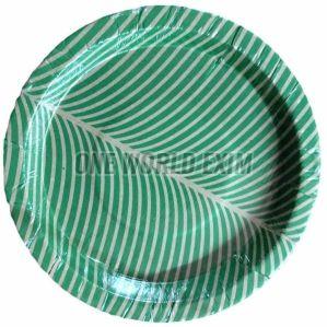 Printed Biodegradable Paper Plate, Color : Green