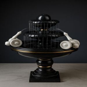 black gold ball garden fountain