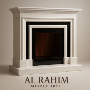 Classic Black and White Sandstone Fireplace