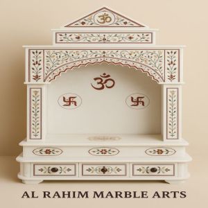 Hand Carved Floral Inlay Marble Home Temple