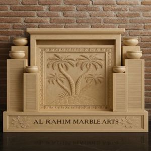 Modern Sandstone Cascade Wall Fountain with Tiered Bowls