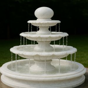 White Marble Ball Fountain