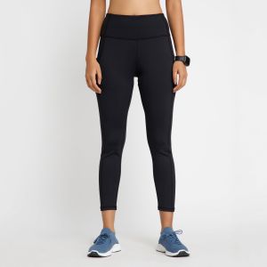 Riyu Women'S Polyester Black Casual High Rise Waistband Highwaisted Legging