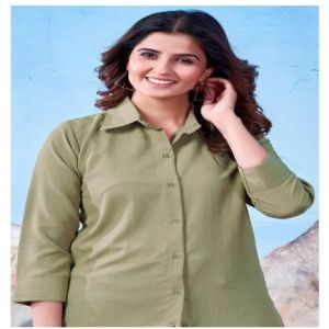 Ladies Plain Cotton Shirt