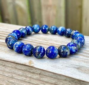 Polished Lapis Lazuli Bracelet, Color : Blue Standard Fashionable