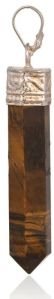 Polished Tiger Eye Pencil Pendant, Color : Brown Standard