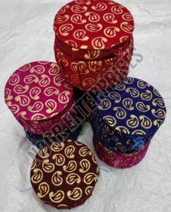 Printed Kraft Paper Traditional Embroidery Matki Shape Bangle Box
