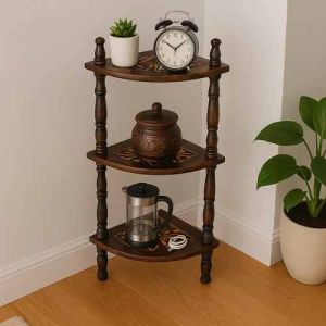 Compact Wooden Corner Shelf 3 Feet, Weight : Lightweight